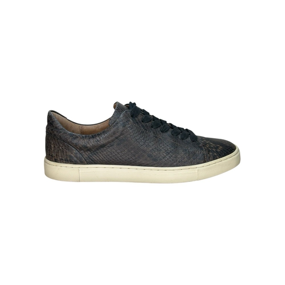 Frye Women's 7 Ivy Low Lace Sneakers Snake Embossed Leather Casual Comfort Shoes